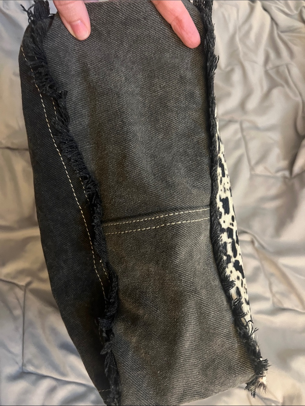 Myra Bag Black and White Spotted Cowhide Tote - Picture 10 of 16